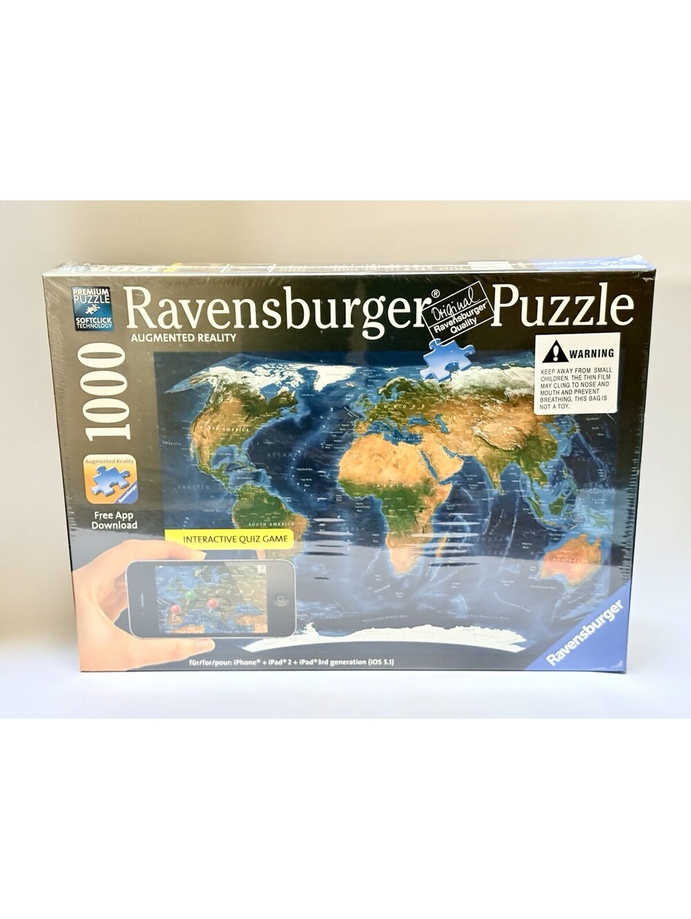 Ravensburger | SEALED "Satellite World Map" Augmented Reality 1000pc Jigsaw